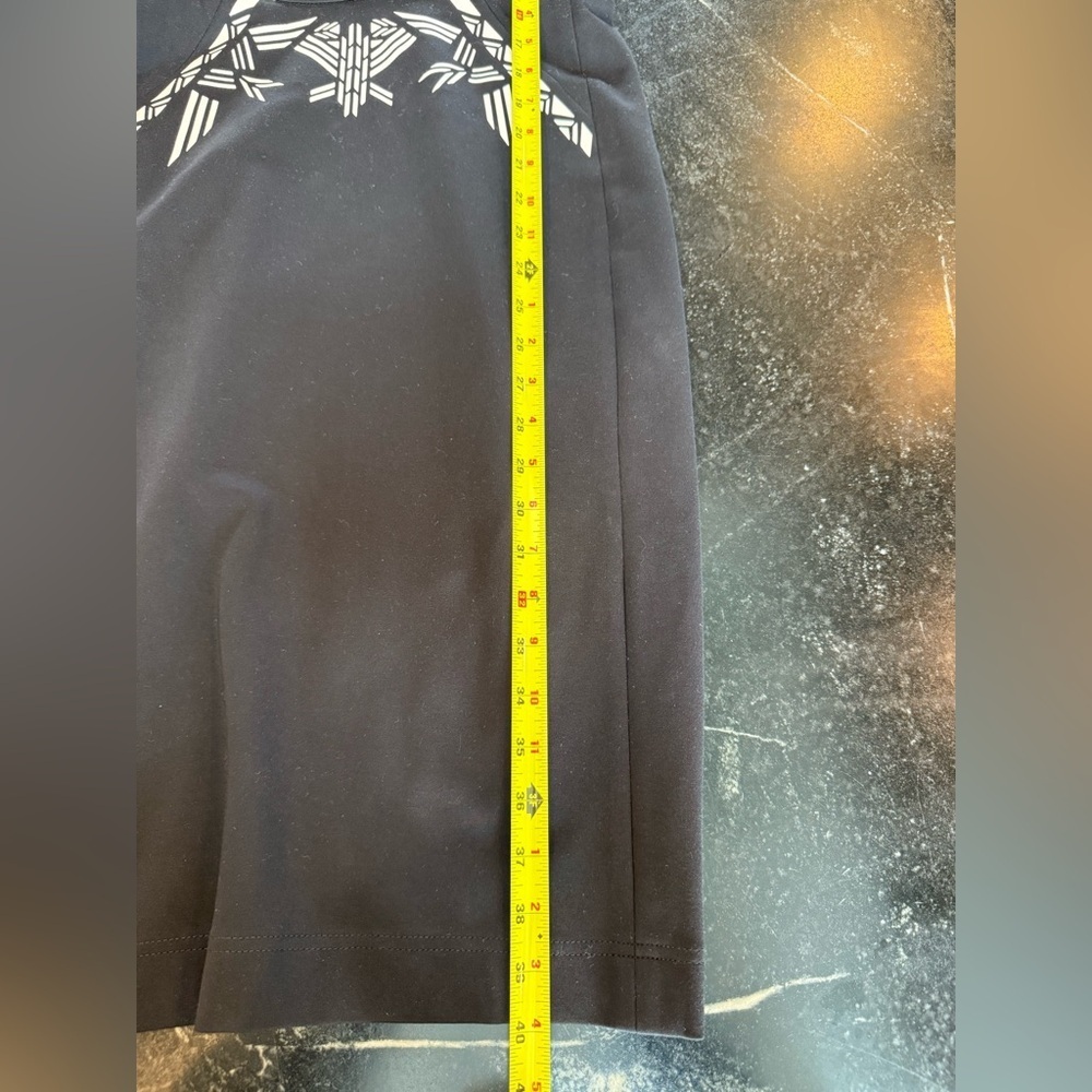 Twelfth Street by Cynthia Vincent SIZE 2 Black Scuba Dress With Geometric Design - Picture 9 of 12